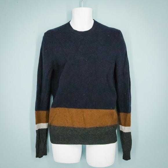 Hugo Boss Men's Size Medium M Nemon Stripe Color Block Crew Slim Wool Sweater - Picture 1 of 8